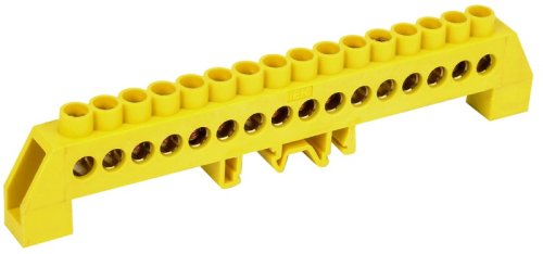 Шина изолированная тип "Стойка" IEK PE "земля" ШНИ-8х12-16-КС-Ж 16 групп желтый картинка 